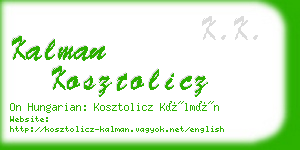 kalman kosztolicz business card